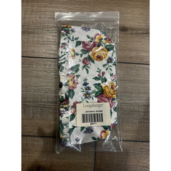 Longaberger CANDLE / MEDIUM KEY Basket‎ Liner Garden Splendor Roses floral NEW - Picture 1 of 1